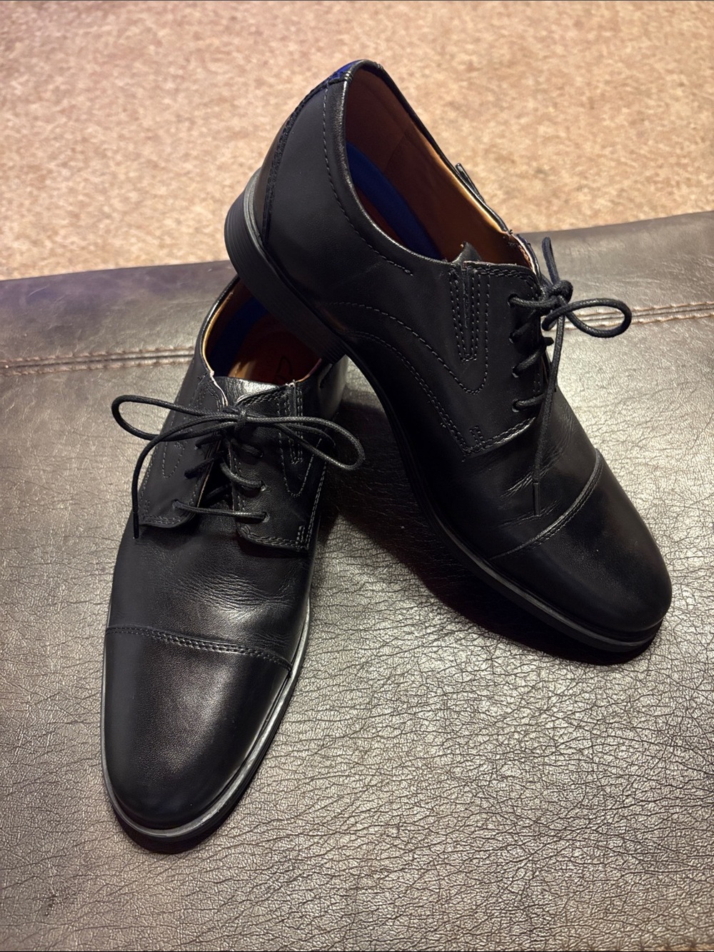 Clarks Collection extreme comfort black leather Oxford shoes size 7 1/2 W